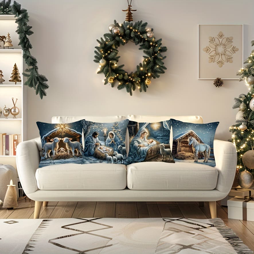 Christianartworkshop Soft Snowy Nativity Pillow: Portable Reminder of Gentle Grace - image 2