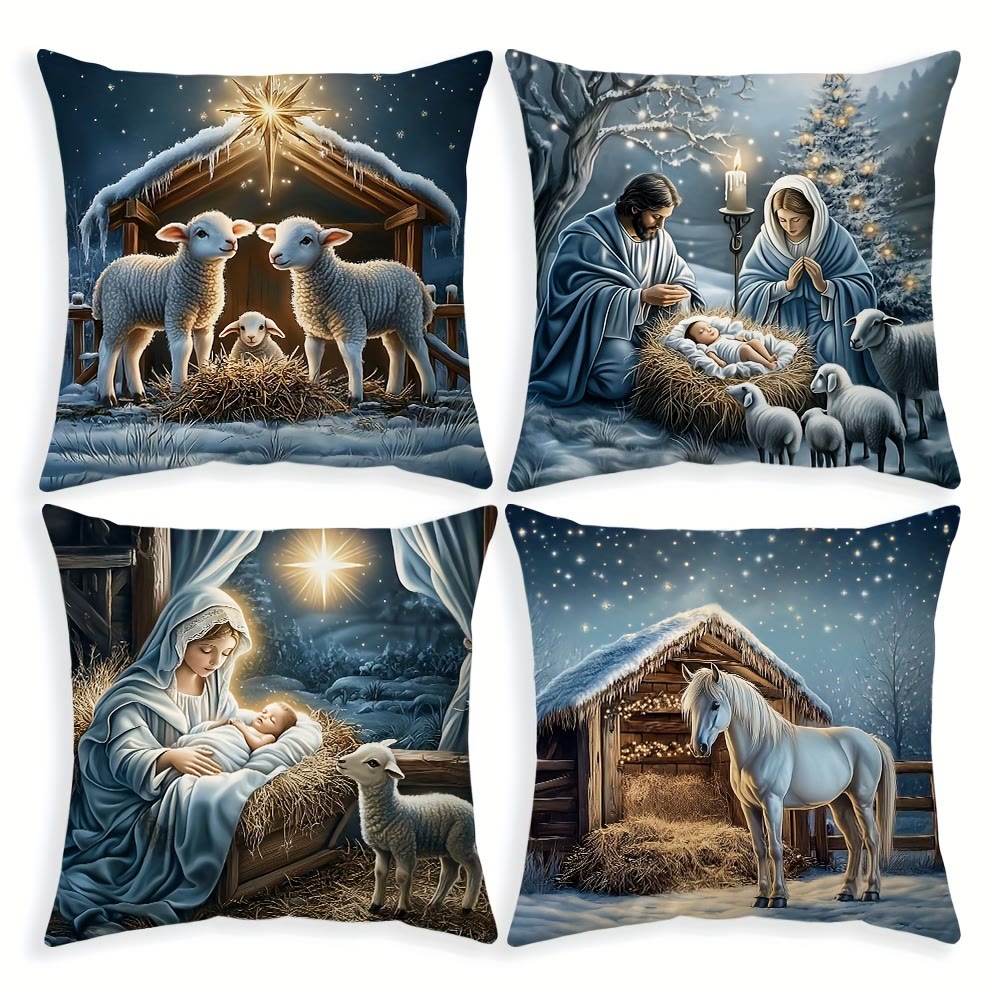 Christianartworkshop Soft Snowy Nativity Pillow: Portable Reminder of Gentle Grace - image 6