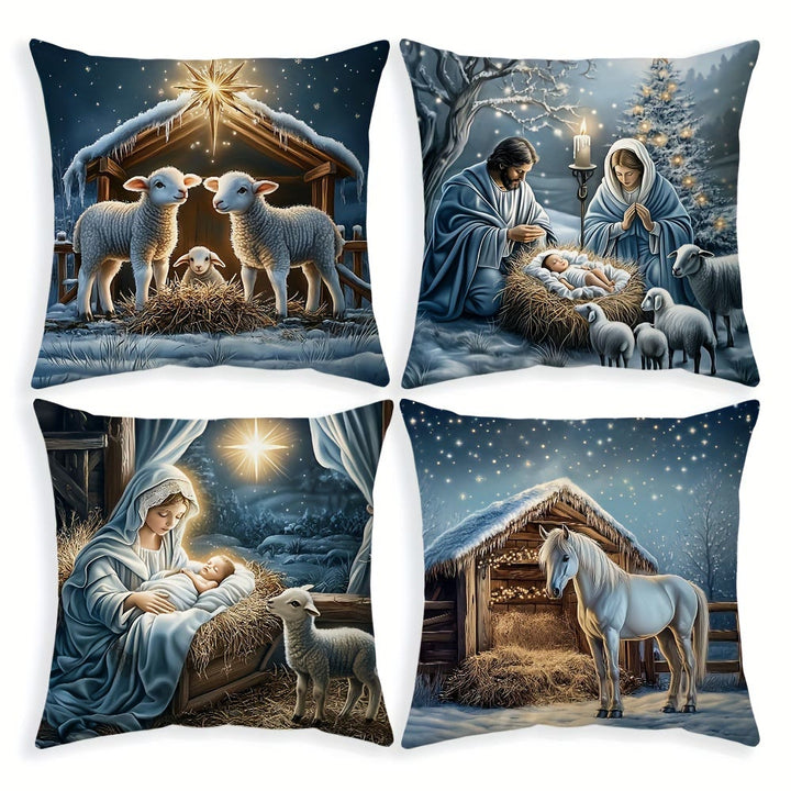 Christianartworkshop Soft Snowy Nativity Pillow: Portable Reminder of Gentle Grace - image 6