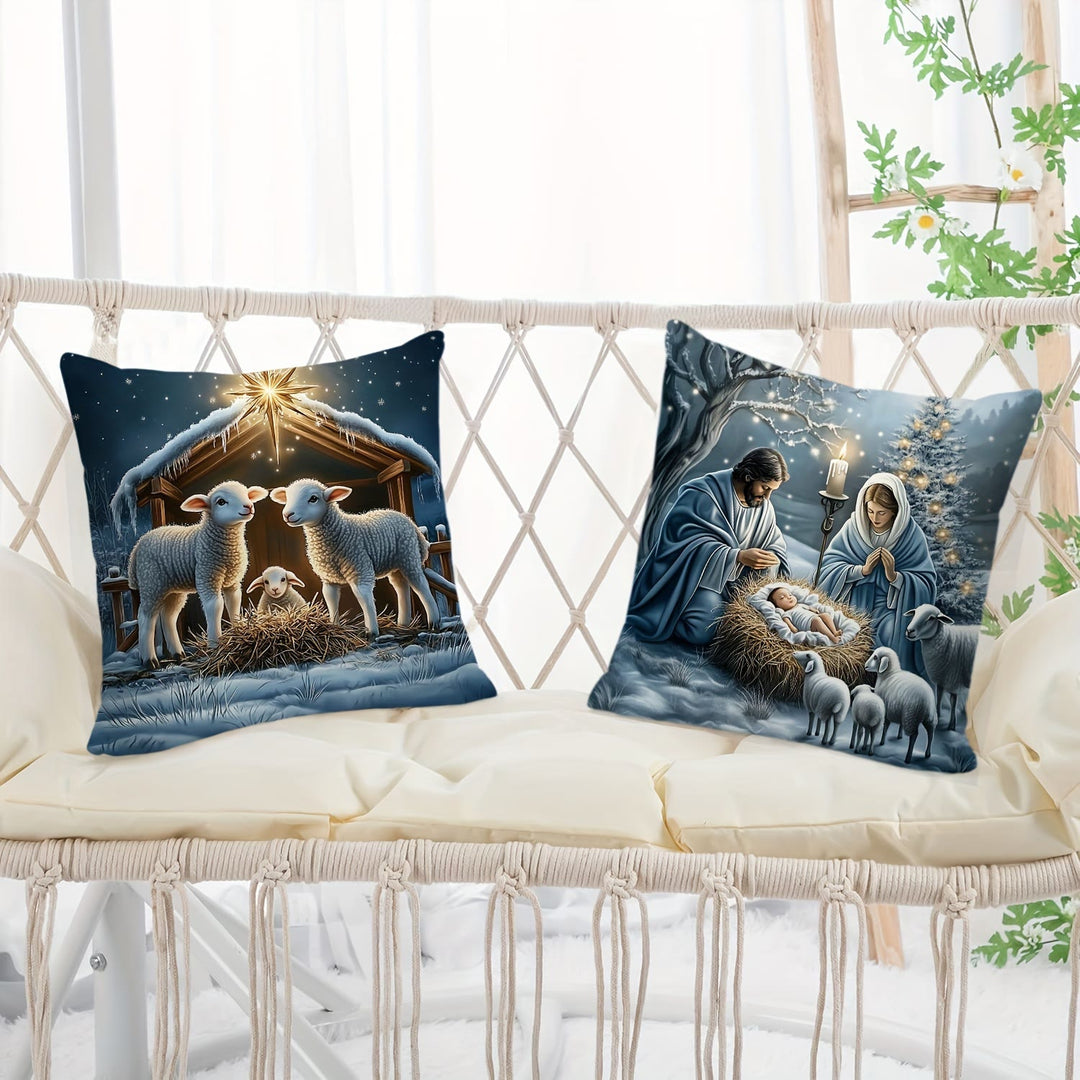 Christianartworkshop Soft Snowy Nativity Pillow: Portable Reminder of Gentle Grace - image 5