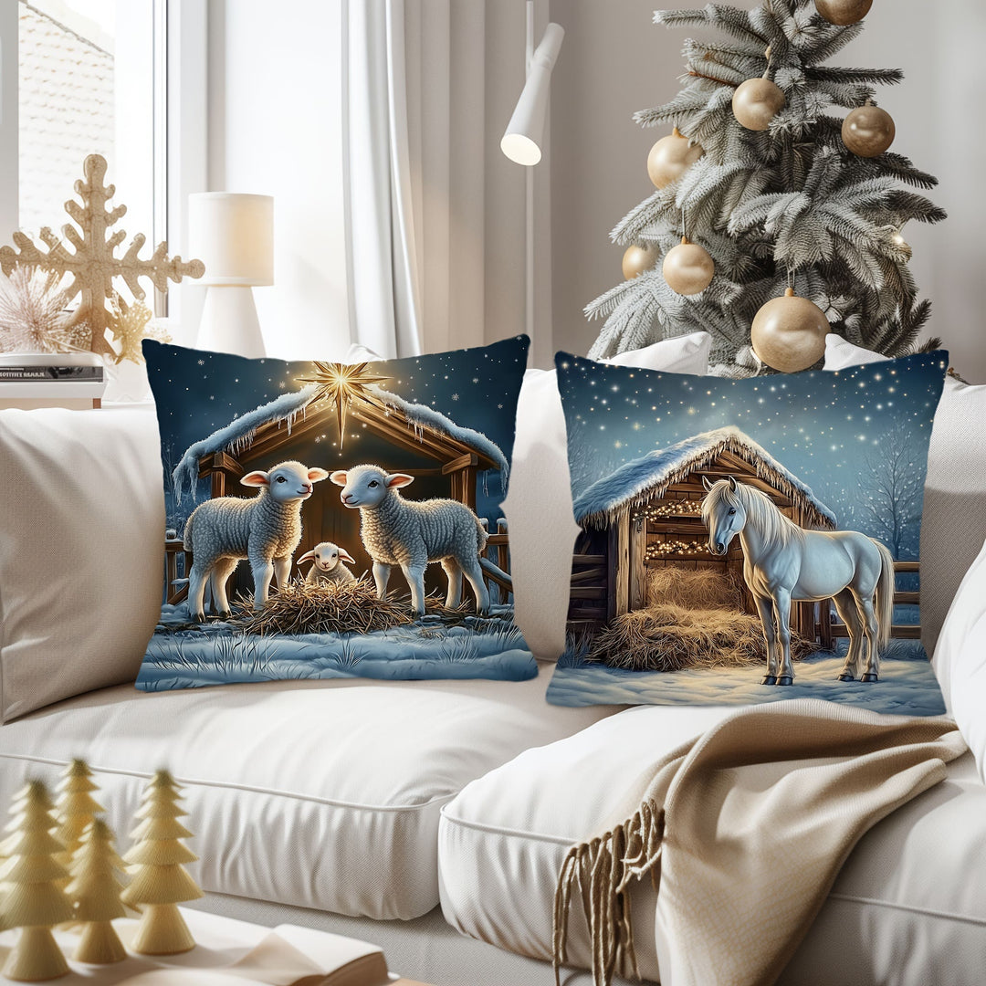 Christianartworkshop Soft Snowy Nativity Pillow: Portable Reminder of Gentle Grace - image 4