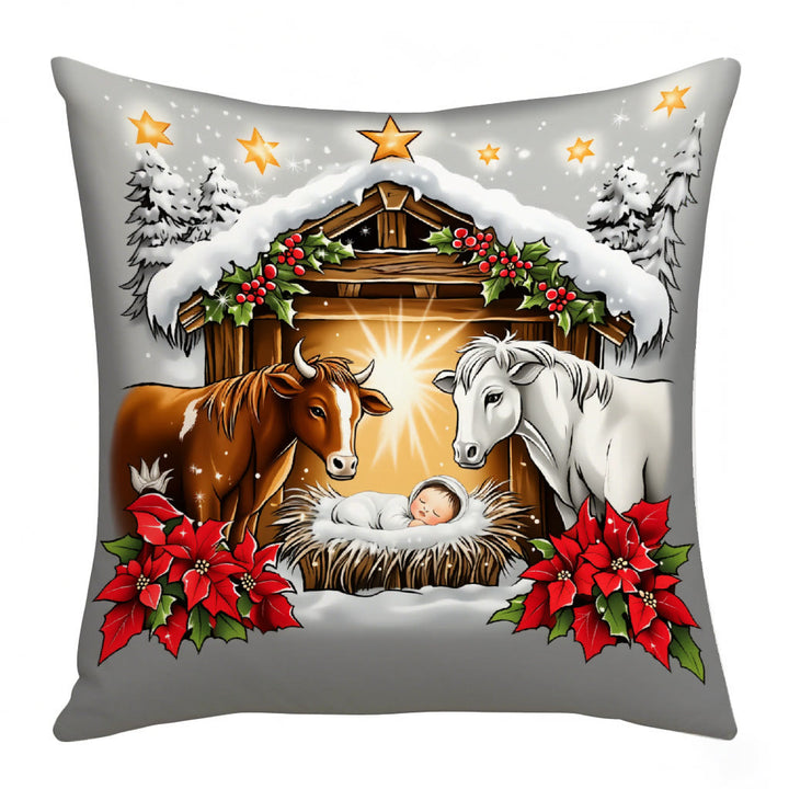 Christianartworkshop Festive Nativity Pillow Set: Faith & Holiday Joy Reminder for Spaces - C - 19.7''*19.7''/50*50cm - image 6
