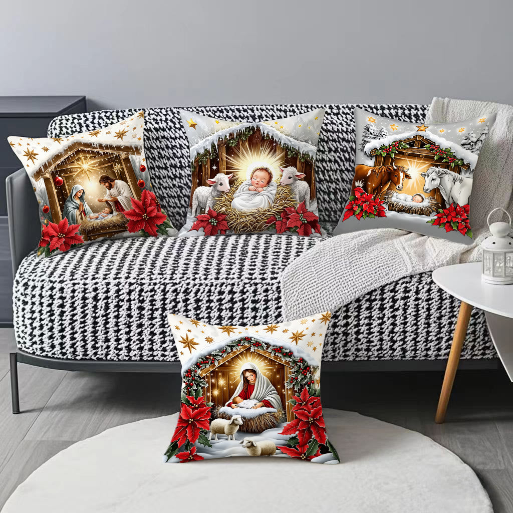 Christianartworkshop Festive Nativity Pillow Set: Faith & Holiday Joy Reminder for Spaces - image 4
