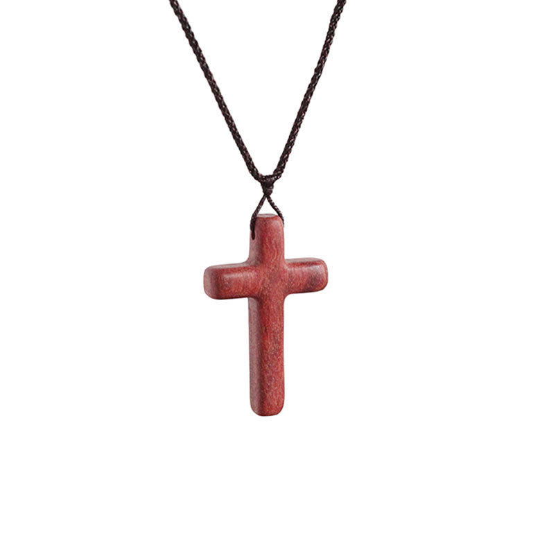 Christianartworkshop Handcrafted Red Sandalwood Cross Necklace — Simple Devotion, Everyday Wear - 3.8( Round Rim) - image 9