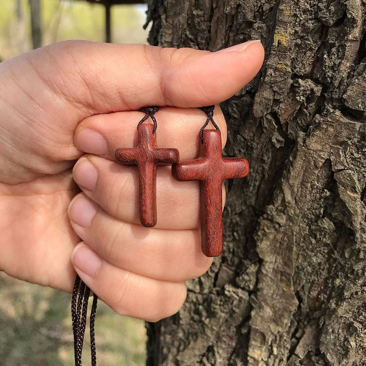 FREE Today: Handcrafted Red Sandalwood Cross Necklace — Simple Devotion, Everyday Wear - image 3