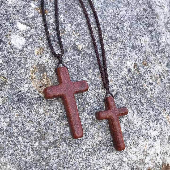 Christianartworkshop Handcrafted Red Sandalwood Cross Necklace — Simple Devotion, Everyday Wear - image 4