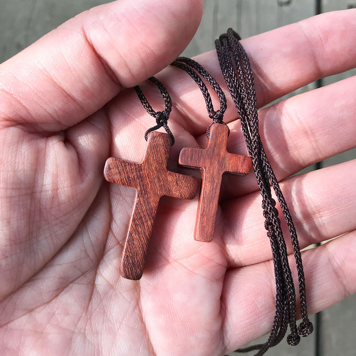 FREE Today: Handcrafted Red Sandalwood Cross Necklace — Simple Devotion, Everyday Wear - image 1