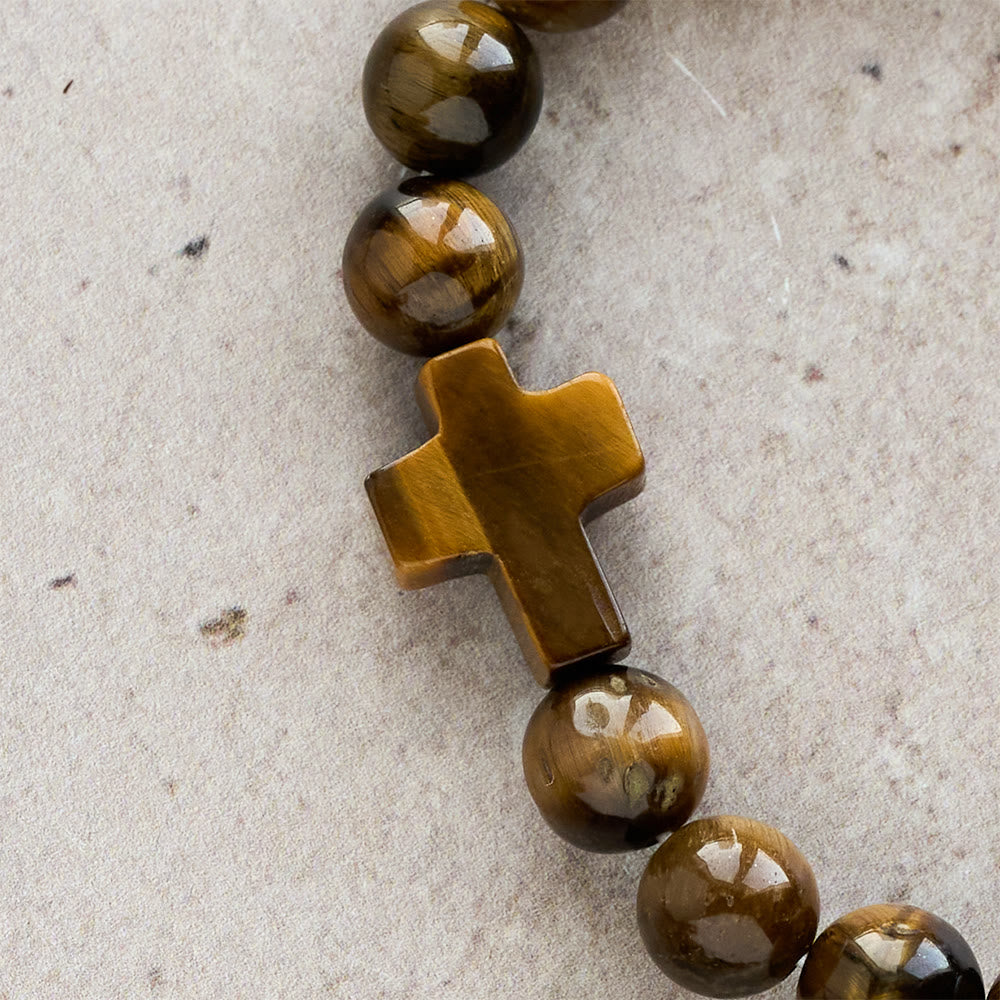 Christianartworkshop Tiger’s-Eye Rosary-Style Bracelet — Touchstone for Reflection - image 4