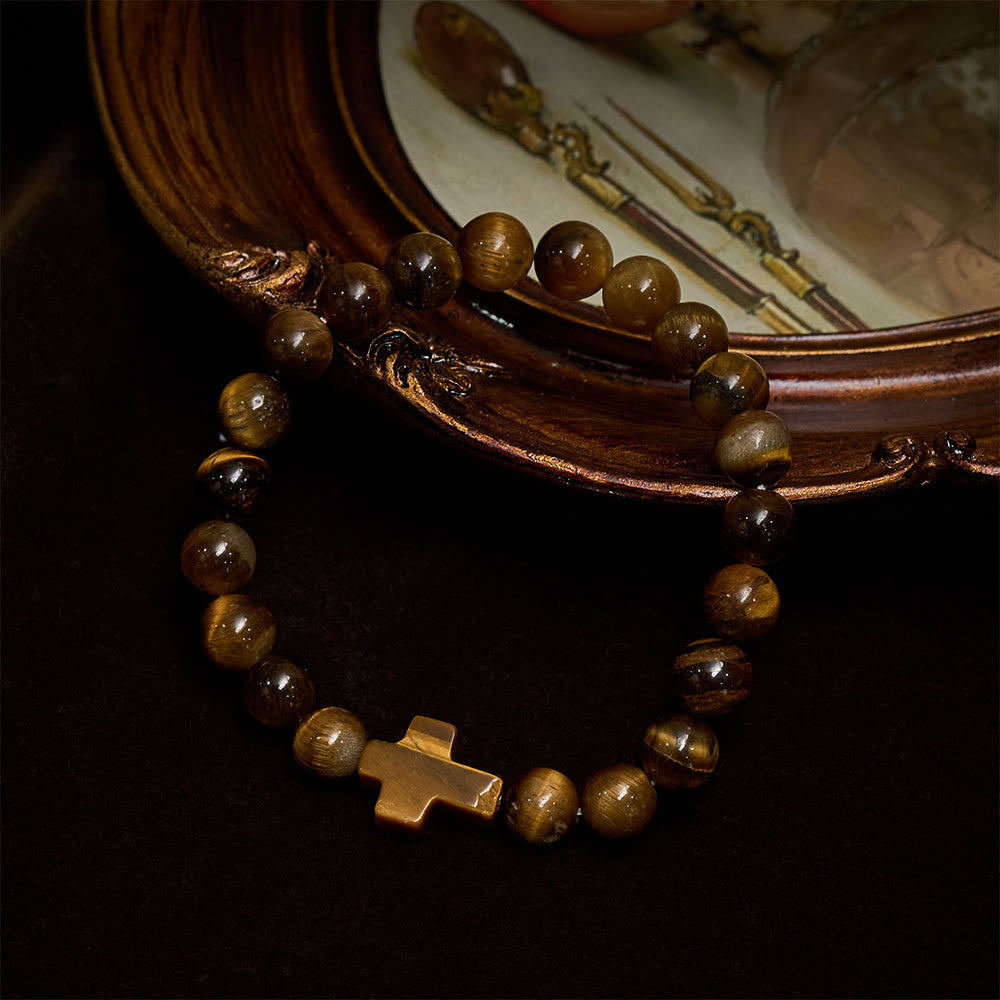 Christianartworkshop Tiger’s-Eye Rosary-Style Bracelet — Touchstone for Reflection - image 2