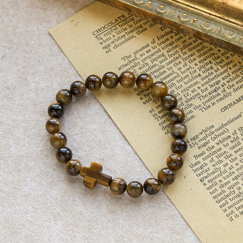 Christianartworkshop Tiger’s-Eye Rosary-Style Bracelet — Touchstone for Reflection - image 3