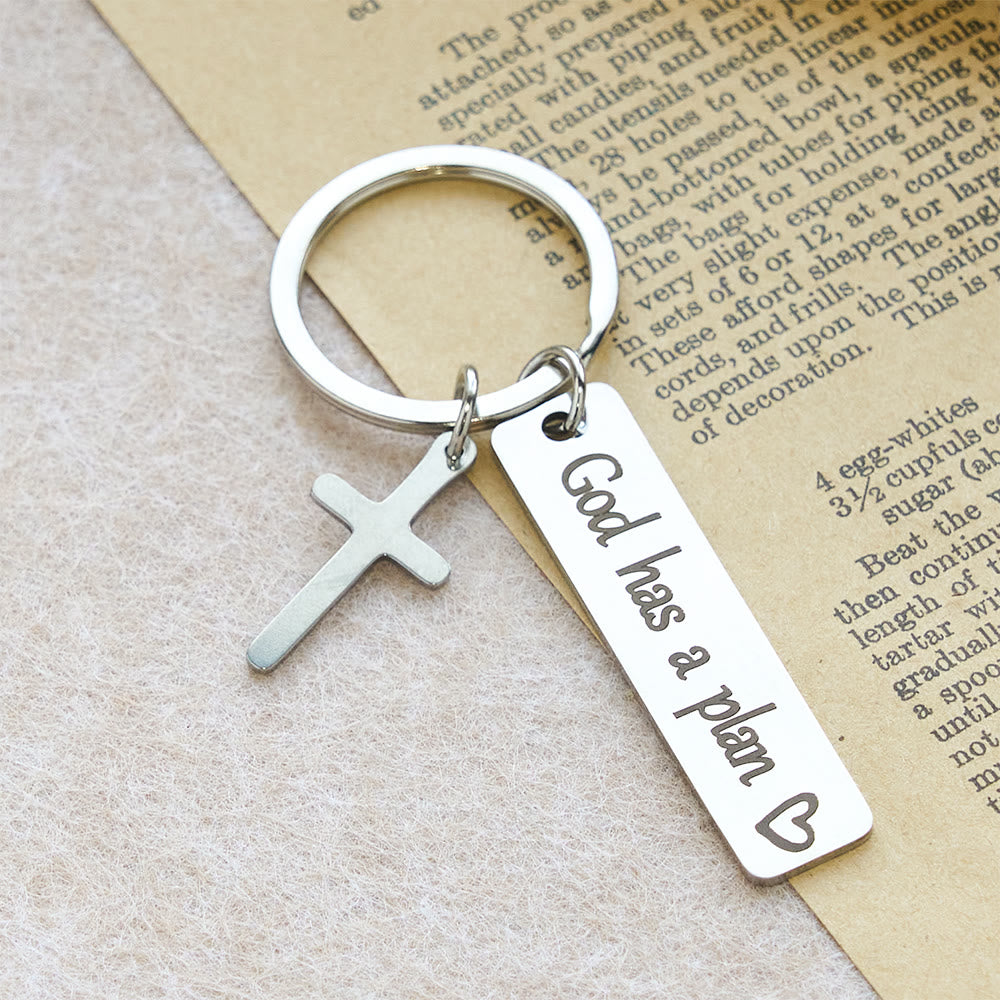 Christianartworkshop Minimal Metal Cross & Tag — Subtle Symbol of Hope and Faith - God Had a Plan - image 0