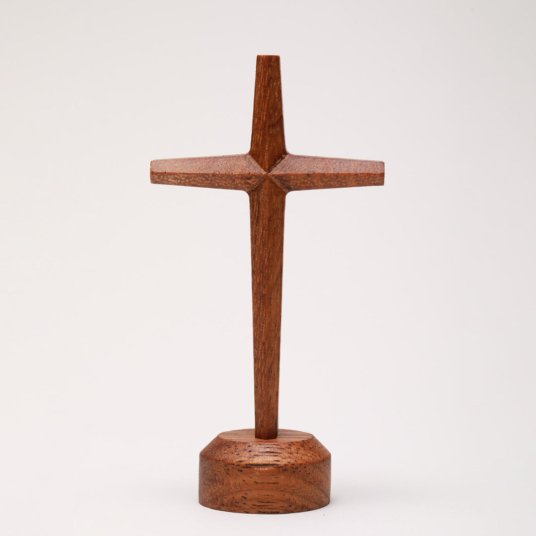 Christianartworkshop Rustic-Modern Merbau Cross on Stand — A Quiet Symbol of Blessing - Small - image 5