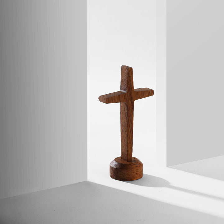 Christianartworkshop Rustic-Modern Merbau Cross on Stand — A Quiet Symbol of Blessing - image 1