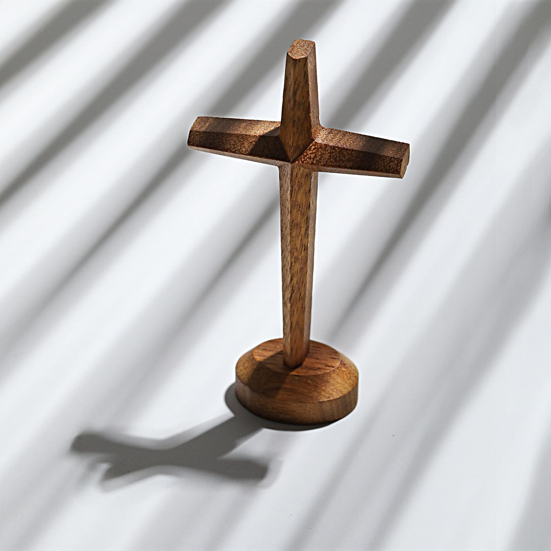 Christianartworkshop Rustic-Modern Merbau Cross on Stand — A Quiet Symbol of Blessing - image 2