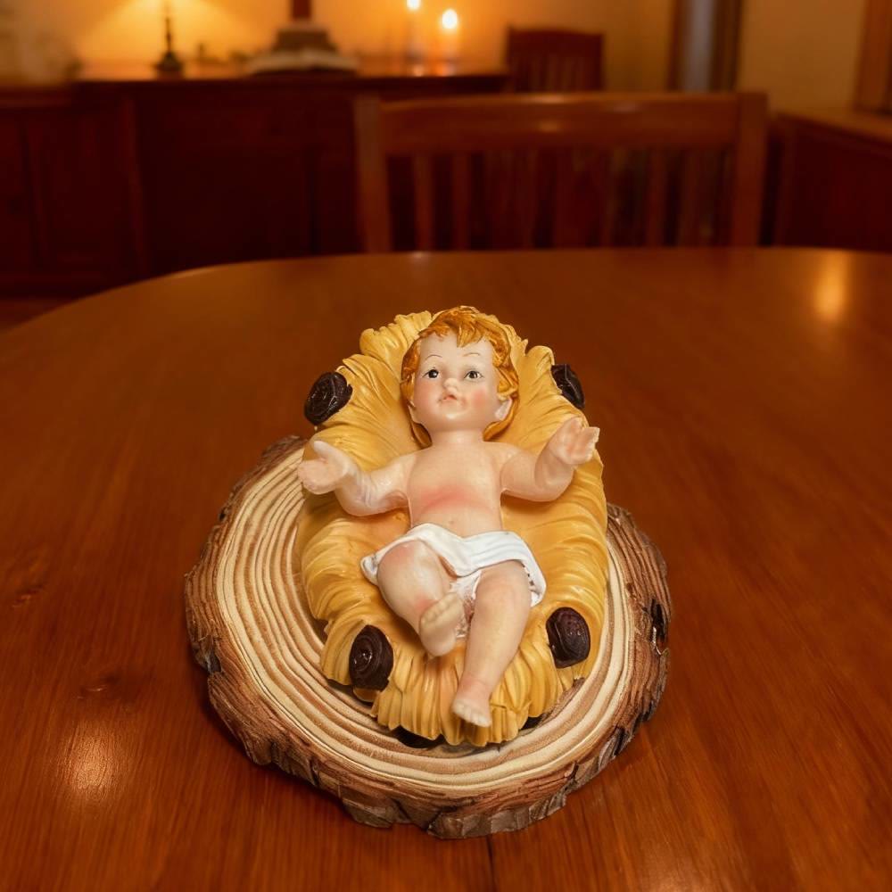 Christianartworkshop Nativity Infant Trio Ornament: Hand-Painted Manger Figures for Home Altars - image 5