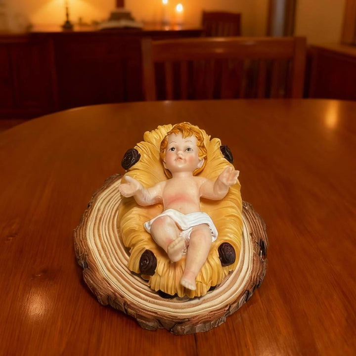 Christianartworkshop Nativity Infant Trio Ornament: Hand-Painted Manger Figures for Home Altars - image 5