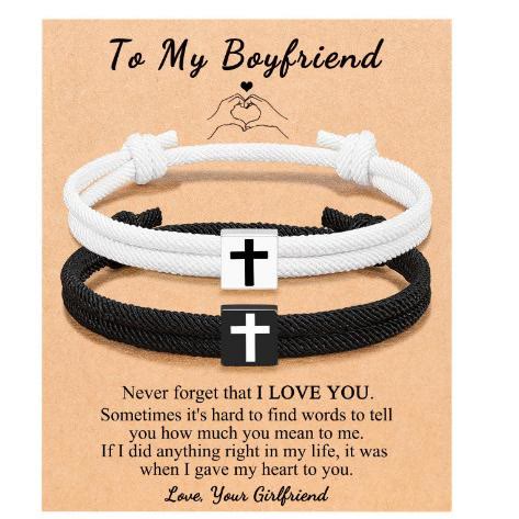 Christianartworkshop Milano Rope Cross Bracelet with Gift Card: Thoughtful Blessing for Baptism & Milestones - To My Boyfriend - image 3