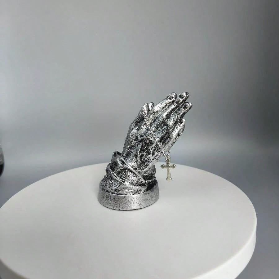 Christianartworkshop Praying Hands Rosary Holder: Tender Faith Gift for Loved Ones - image 2