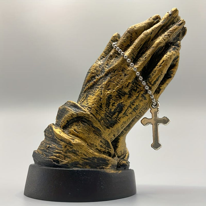Christianartworkshop Praying Hands Rosary Holder: Tender Faith Gift for Loved Ones - image 1