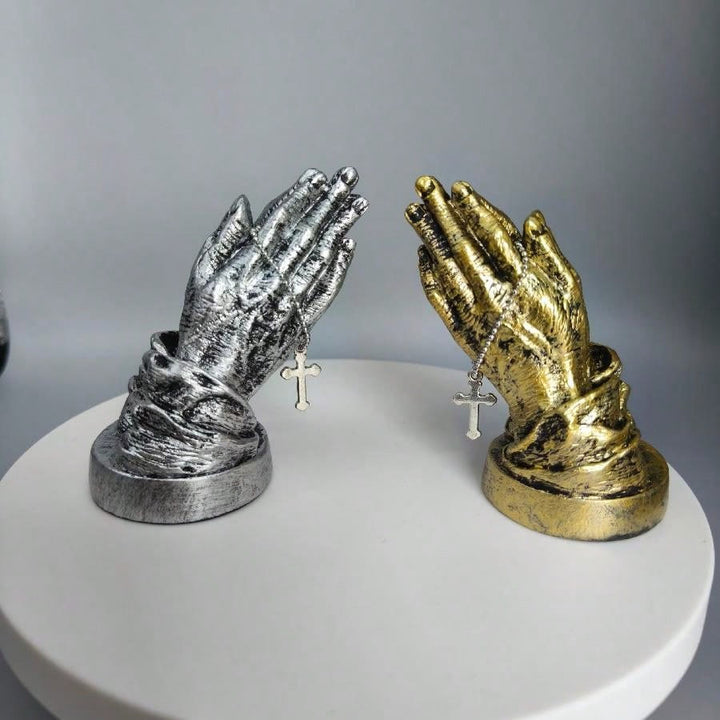 Christianartworkshop Praying Hands Rosary Holder: Tender Faith Gift for Loved Ones - image 4