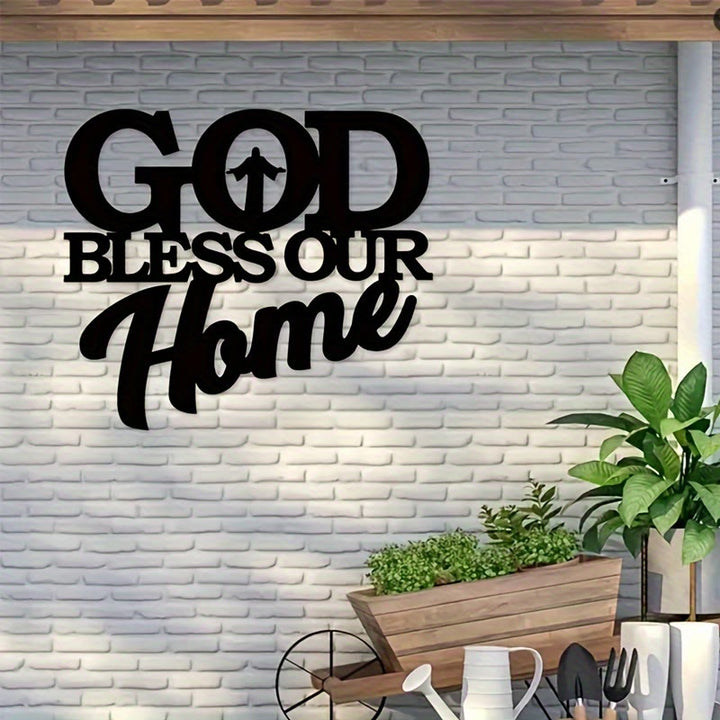 Christianartworkshop God Bless Our Home Metal Wall Art: Stylish Faith Token for Home Decor - image 5