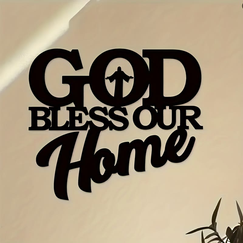 Christianartworkshop God Bless Our Home Metal Wall Art: Stylish Faith Token for Home Decor - image 4