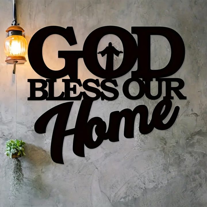 Christianartworkshop God Bless Our Home Metal Wall Art: Stylish Faith Token for Home Decor - image 4