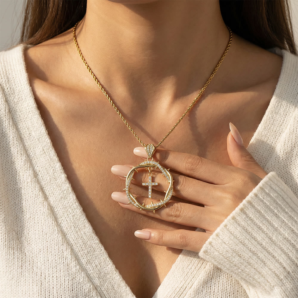 Christianartworkshop Thorn Crown & Cross Pendant: Faith & Grace Reminder for Daily Wear - image 1