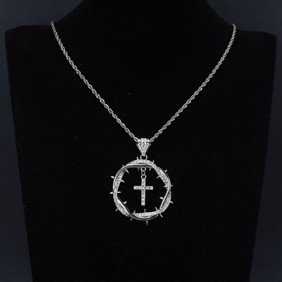 FREE Today: Thorn Crown & Cross Pendant: Faith & Grace Reminder for Daily Wear - Silver - image 4