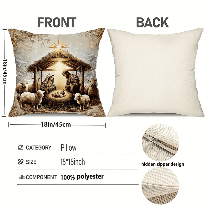 Christianartworkshop Nativity Themed Pillow of 4: Quiet Companion for Living Areas - image 5