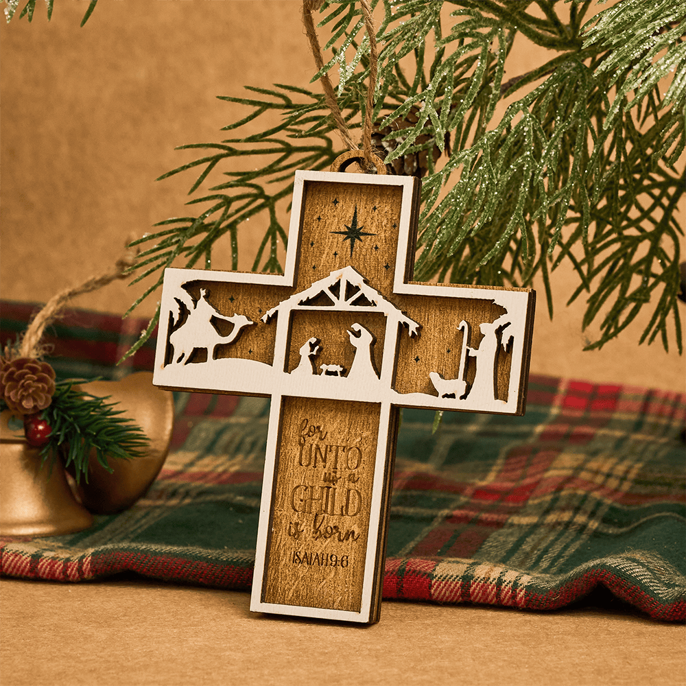 Christianartworkshop Cross Nativity 3D Hanging Ornament: Sacred Story & Scriptural Devotion - Nativity-3 - image 2