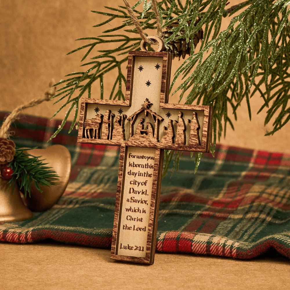 Christianartworkshop Cross Nativity 3D Hanging Ornament: Sacred Story & Scriptural Devotion - Nativity-4 - image 3