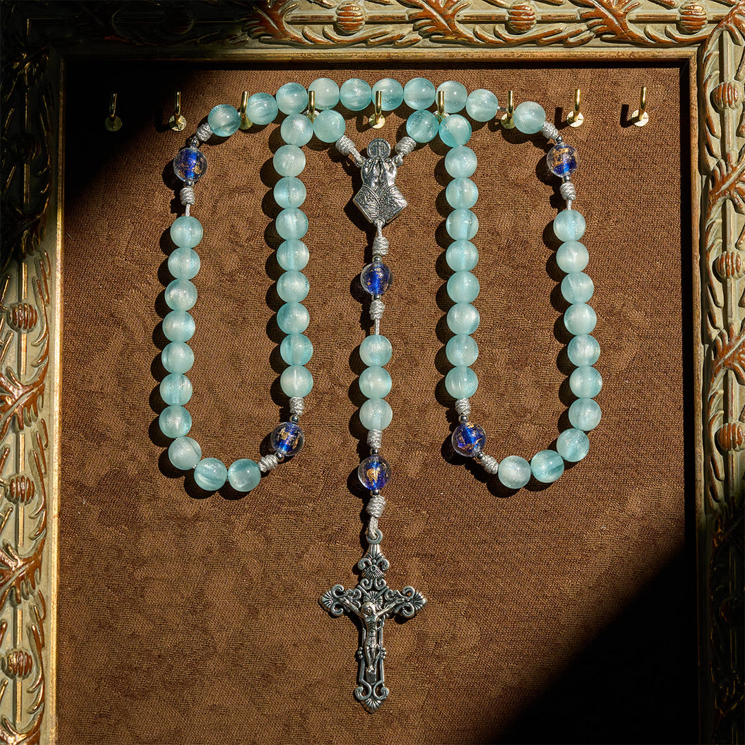 FREE Today: Aqua Starlight UV-Color Shift Cyan Rosary: Christ Cross & Light-Responsive Devotion - image 4