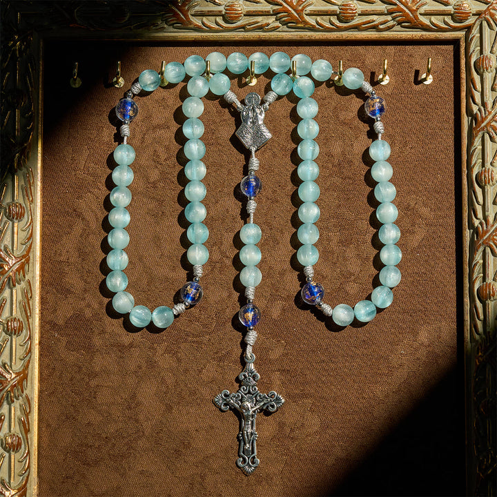 FREE Today: Aqua Starlight UV-Color Shift Cyan Rosary: Christ Cross & Light-Responsive Devotion - image 4