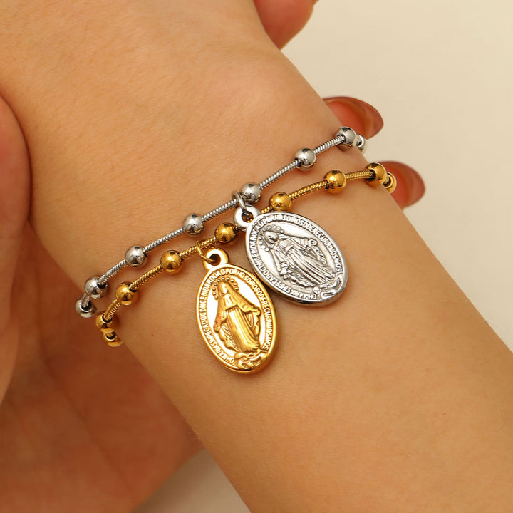 Christianartworkshop Our Lady Medal with Cross Accent Bracelet: Faith & Care Reminder for Daily Wear - image 0