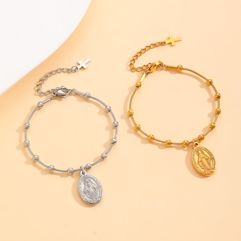 Christianartworkshop Our Lady Medal with Cross Accent Bracelet: Faith & Care Reminder for Daily Wear - image 1
