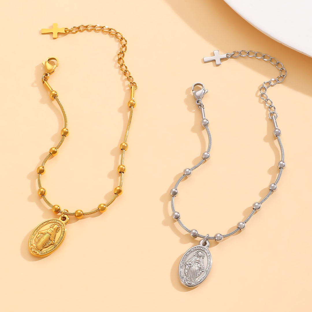 FREE Today: Our Lady Medal with Cross Accent Bracelet: Faith & Care Reminder for Daily Wear - image 2