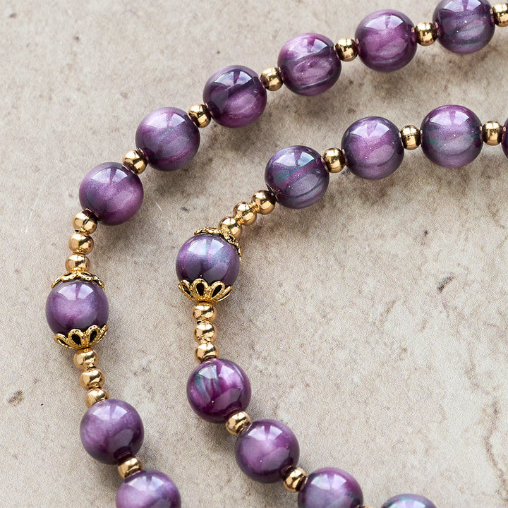 FREE Today: Canvas-Style Shimmery Purple Rosary with Our Lady: Gilded Faith Devotion - image 9