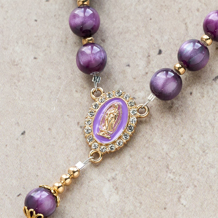FREE Today: Canvas-Style Shimmery Purple Rosary with Our Lady: Gilded Faith Devotion - image 8