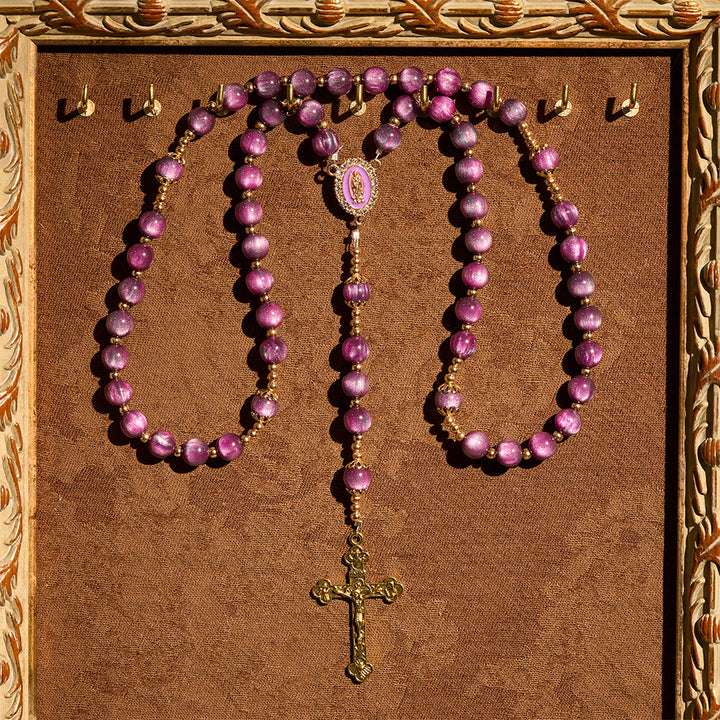 FREE Today: Canvas-Style Shimmery Purple Rosary with Our Lady: Gilded Faith Devotion - image 2