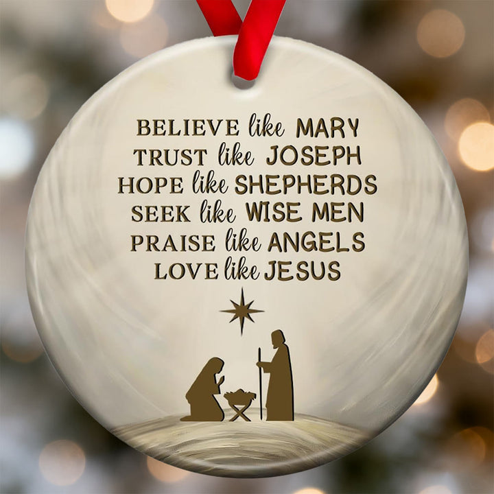 Christianartworkshop Nativity Virtue Phrase Ornament: Stylish Faith Token for Holiday Decor - B - Acrylic - image 5
