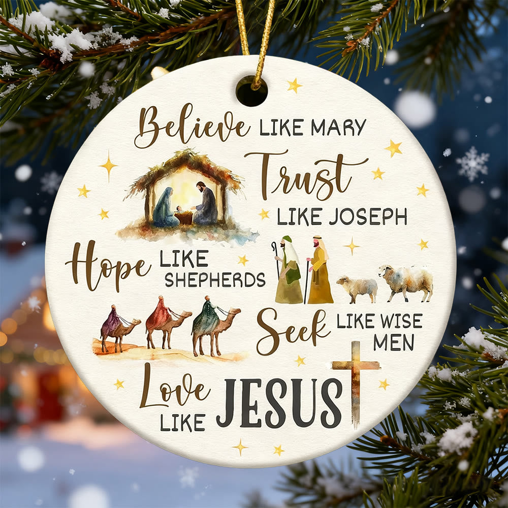 Christianartworkshop Heartfelt Nativity Phrase Ornament: Constant Grace Reminder for Homes - Acrylic - image 0