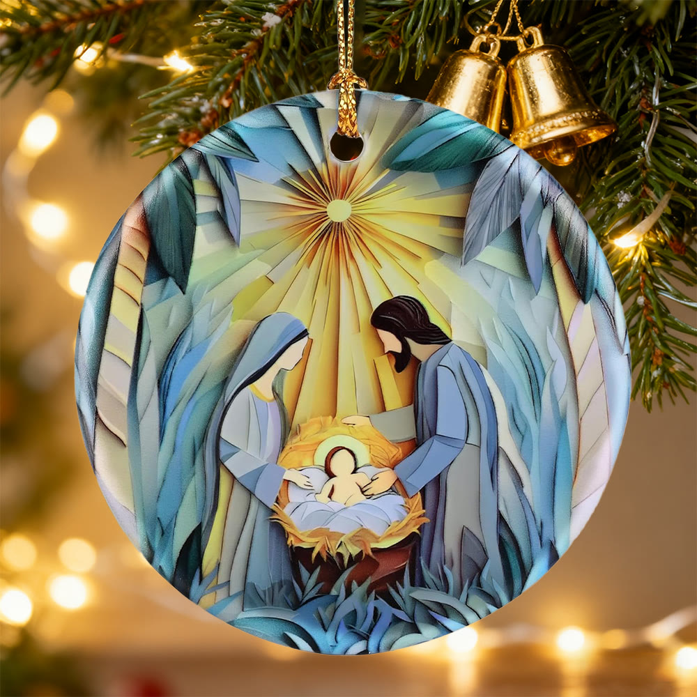 Christianartworkshop Nativity Lightburst Ornament: Gentle Grace Token for Holiday Moments - Acrylic - image 0