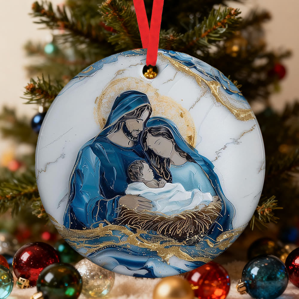 Christianartworkshop Warm Nativity Stable Ornament: Faith & Comfort Reminder for Christmas Trees - image 7