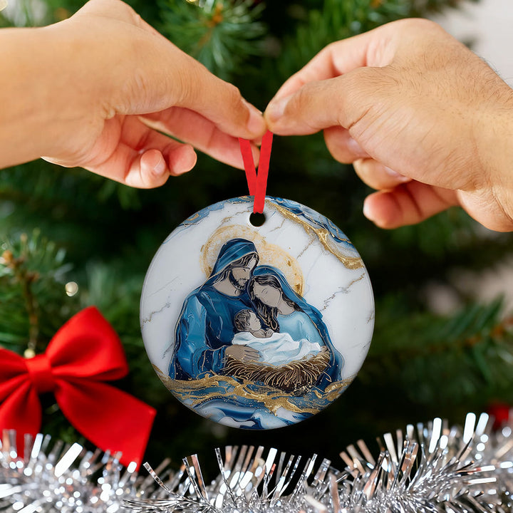 Christianartworkshop Warm Nativity Stable Ornament: Faith & Comfort Reminder for Christmas Trees - image 6