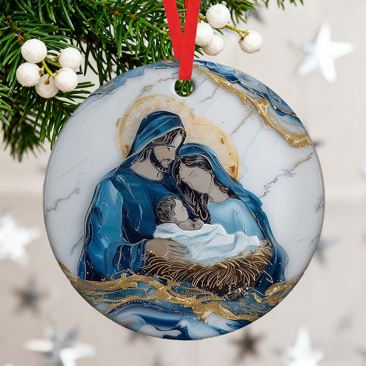 Christianartworkshop Warm Nativity Stable Ornament: Faith & Comfort Reminder for Christmas Trees - image 9