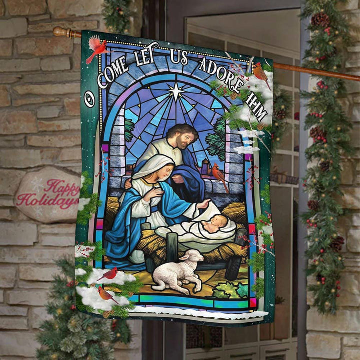 Christianartworkshop Nativity & Sheep Garden Flag: Gentle Grace Token for Holiday Yards - image 7