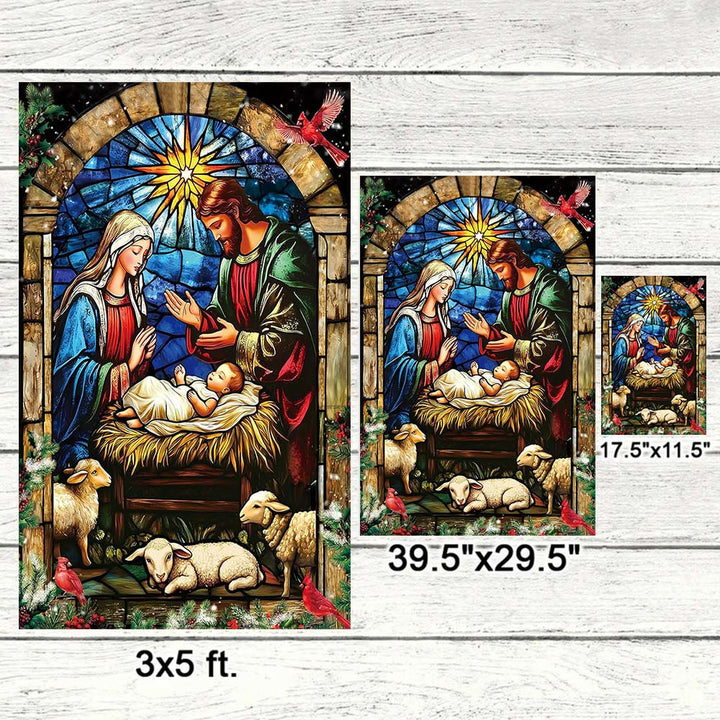 Christianartworkshop Nativity & Sheep Garden Flag: Gentle Grace Token for Holiday Yards - image 5