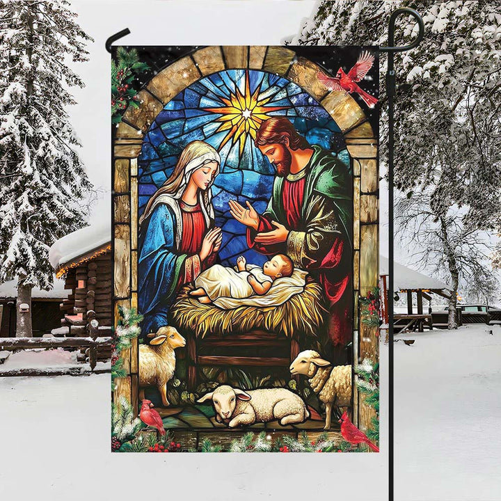 Christianartworkshop Nativity & Sheep Garden Flag: Gentle Grace Token for Holiday Yards - image 4