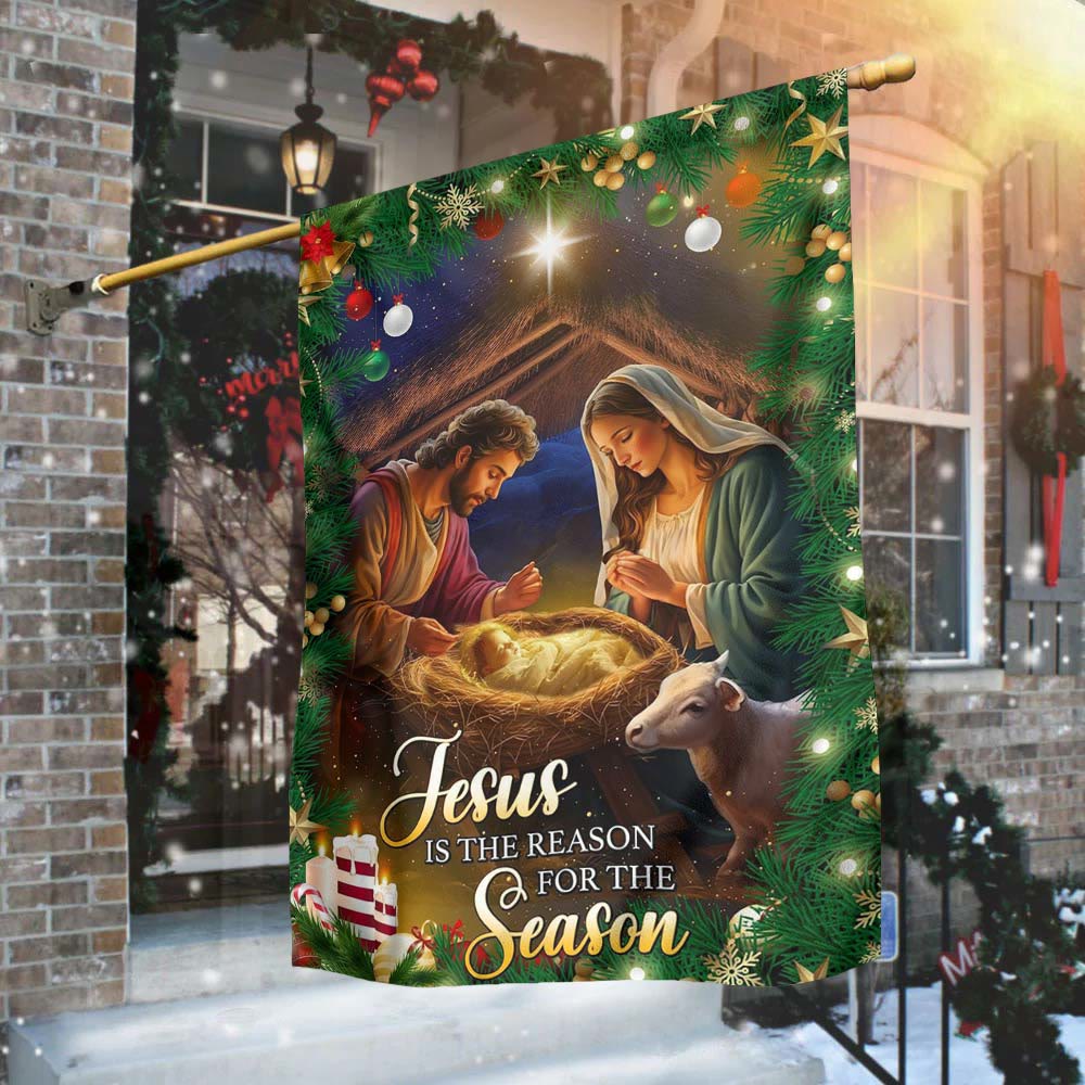 Christianartworkshop Jesus Is the Reason Nativity Garden Flag: Faith & Joy Reminder for Yards - image 1